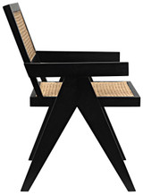 Noir Jude Dining Chair, Black, Caning, 35"H (GCHA278B YUU6013JWK) 
