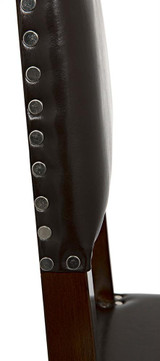 Noir Kerouac Dining Chair, Distressed Brown, Brown Leather, 37"H (GCHA275D YUU6013JWQ) 