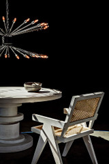 Noir Hugo Dining Table, White Wash, 60"W (GTAB558WH YUU6013KV5) 