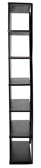 Noir Vetra Bookcase, Hand-Rubbed Black, 85"H (GBCS228HB YUU6013LU3) 