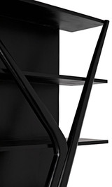 Noir Vetra Bookcase, Hand-Rubbed Black, 85"H (GBCS228HB YUU6013LU3) 