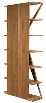 Noir Vetra Bookcase, Natural, 84.5"H (GBCS228T YUU6013LU4) 