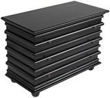 Noir Ascona Chest, 3-Drawer, Hand-Rubbed Black, 42"W GDRE137HB, Noir GDRE137HB YUU6013LUF 