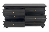 Noir Ascona Chest, 6-Drawer, Hand-Rubbed Black, 61"W GDRE120HB, Noir GDRE120HB YUU6013LUD 