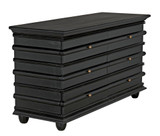Noir Ascona Chest, 6-Drawer, Hand-Rubbed Black, 61"W GDRE120HB, Noir GDRE120HB YUU6013LUD 