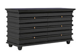 Noir Ascona Chest, 6-Drawer, Hand-Rubbed Black, 61"W GDRE120HB, Noir GDRE120HB YUU6013LUD 