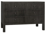 Noir Conrad Dresser, 6-Drawer, Pale, 47.5"W GDRE221P, Noir GDRE221P YUU6013LUT 