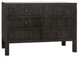 Noir Conrad Dresser, 6-Drawer, Pale, 47.5"W GDRE221P, Noir GDRE221P YUU6013LUT 