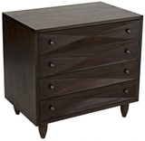 Noir Diamond Chest, 4-Drawer, Ebony Walnut, 36"W GDRE180EB, Noir GDRE180EB YUU6013LV2 