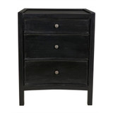 Noir Hampton Night Stand, 3-Drawer, Hand Rubbed Black, 24"W GTAB928HB, Noir GTAB928HB YUU6013LVD 