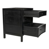 Noir Hampton Night Stand, 3-Drawer, Hand Rubbed Black, 24"W GTAB928HB, Noir GTAB928HB YUU6013LVD 