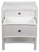 Noir Hampton Night Stand, 3-Drawer, White Wash, 24"W GTAB928WH, Noir GTAB928WH YUU6013LVE 