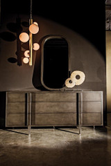 Noir Morten Dresser, 9-Drawer, Pale, 72"W GCON241P, Noir GCON241P YUU6013MQT 