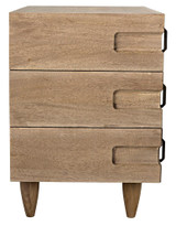 Noir David Side Table, 3-Drawer, Washed Walnut, 32.5"H (GTAB717WAW-S YUU6013MTY) 