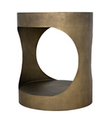 Noir Eclipse Side Table, Aged Brass, 26"H (GTAB302AB YUU6013MU7) 