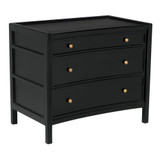 Noir Hampton Side Table, 3-Drawer, Hand-Rubbed Black, 30"H (GTAB245HB YUU6013NQ4) 