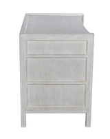 Noir Hampton Side Table, 3-Drawer, White Wash, 30"H (GTAB245WH YUU6013NQ5) 