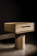 Noir Langford Side Table, Washed Walnut, 26"H (GTAB871WAW YUU6013NR7) 