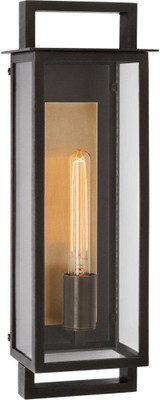 Visual Comfort & Co. Signature Collection Halle Medium Narrow Wall Lantern, 1-Light, Aged Iron, 19"H (S 2196AI-CG CX5ZT) 