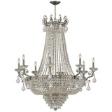 Crystorama Majestic Chandelier - Historic Brass, Swarovski Strass Crystal 52"H 