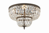 Crystorama Ceiling Mount 4 Light Flush Mount - English Bronze, Swarovski Spectra Crystal 12"H 