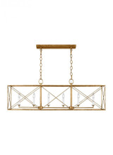 Visual Comfort & Co. Studio Collection Beatrix Outdoor Linear Lantern, 6-Light, Antique Gild, 12"H (CC1646ADB 70733LW) 