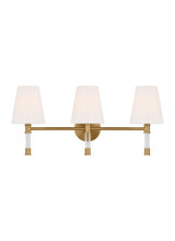 Visual Comfort & Co. Studio Collection Hanover Wall Sconce, 3-Light, Burnished Brass, 24.63"W (CV1053BBS 70733N8) 