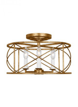 Visual Comfort & Co. Studio Collection Beatrix Semi Flush Mount, 4-Light, Antique Gild, 15"W (CF1134ADB 70733LY) 