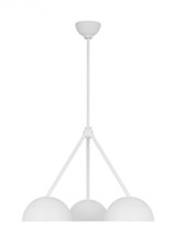 Visual Comfort & Co. Studio Collection Beaunay Medium Chandelier, 3-Light, Cast Plaster, 26"W (LXC1043CPST 70733NJ) 