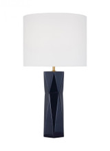 Visual Comfort & Co. Studio Collection Fernwood Table Lamp, 1-Light, LED, Gloss Navy, 26.5"H (DJT1061GNV1 70734LE) 