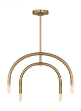 Visual Comfort & Co. Studio Collection Hadden Medium Chandelier, 4-Light, Satin Brass, 27.5"W (DJC1114SB 70734LJ) 
