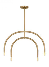 Visual Comfort & Co. Studio Collection Hadden Chandelier, 4-Light, Satin Brass, 22"W (DJC1104SB 70734LG) 