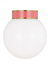 Visual Comfort & Co. Studio Collection Monroe Small Flush Mount, 1-Light, Burnished Brass, 8.5"W (KSF1051BBSCRL 70734N5) 