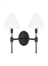 Visual Comfort & Co. Studio Collection Robert Wall Sconce, 2-Light, Aged Iron, 18.5"L (LV1032AI 70735K8) 