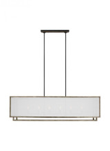 Visual Comfort & Co. Studio Collection Brockway Linear Chandelier, 6-Light, Weathered Oak Wood, 18.25"W (TFC1086WDO 70735L3) 