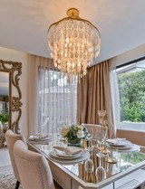 Corbett Dolce Pendant, 12-Light, Champagne Leaf, 28"H (109-412-CPL 94G8) 