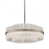 Corbett Chime Pendant, 8-Light, Silver Leaf Polished Stainless, 26.75"Dia (204-46-SL/SS 94GK) 