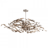Corbett Graffiti Linear Chandelier, 6-Light, Silver Leaf Polished Stainless, 15"W (154-56-SL/SS 94GD) 