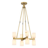 Alora Lighting Lucian Chandelier, 1-Light, Vintage Brass, Alabaster, 37.75"H (CH338822VBAR 706WNEG) 