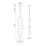 Alora Lighting Tagliato Pendant, 6-Light, LED, Matte Black, Brushed Gold, 33.5"H (PD302002MBBG 706WPCA) 