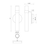 Alora Lighting Madison Wall/Vanity Light, 3-Light, LED, Urban Bronze, Glossy Opal, 14"H 