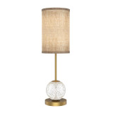 Alora Lighting Marni Table Lamp, 1-Light, LED, Natural Brass, White Linen, 21.5"H 