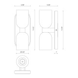 Alora Lighting Lucian Wall/Vanity Light, 3-Light, Vintage Brass, Clear Crystal, 11.5"H 