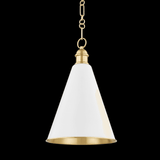 Mitzi by Hudson Valley Lighting Fenimore Pendant, 1-Light, Aged Brass, 12.5"W (H761701A-AGB/SWH 608XE6H) 