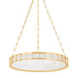 Corbett Leda Chandelier, 1-Light, LED, Vintage Brass, 30"W (346-30-VB 95E7) 