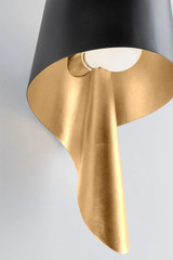 Corbett Lucia Wall Sconce, 1-Light, Vintage Gold Leaf And Soft Black, 16.5"H (348-01-VGL/SBK 95EA) 