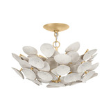 Corbett Aimi Semi Flush, 3-Light, Vintage Gold Leaf, 20.25"W (356-21-VGL 95EY) 