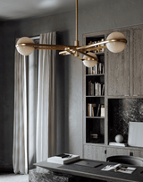 Corbett Kyomi Chandelier, 6-Light, LED, Vintage Brass, 52"W (353-52-VB 95EU) 