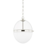 Hudson Valley Donnell Pendant, 1-Light, Polished Nickel, Clear Glass Shade, 12.5"W (3815-PN XE0V) 