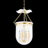 Hudson Valley Rousham Lantern, 4-Light, Aged Brass, Clear Glass Shade, 28"H (MDS1602-AGB ACKVP) 
